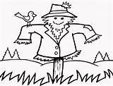 Coloring Pages Scarecrow Fall Adults Kids Harvest Time sketch template
