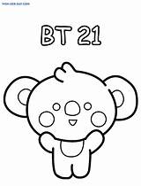 Bt21 Coloring Pages Koya Characters Chimmy Printable Bt Mang Shooky Wonder sketch template