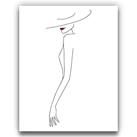 Abstract Fashion Long Line Pose Woman One Line Silhouette