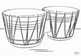 Coloring Bongo Drums Pages Drawing Instruments Music Categories sketch template