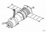 Satellite Statek Kosmiczny Satelites Kolorowanka Spacecraft Spaceship Cargo sketch template