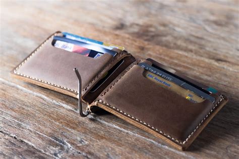 bifold leather wallet  money clip  iucn water