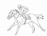 Horse Race Drawing Racehorse Lineart Getdrawings sketch template