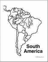 South America Coloring Map Getcolorings Pages Clip Print Color sketch template