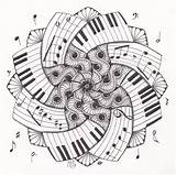 Coloring Pages Zentangle Music Mandala Piano Drawings Dare Ml Studio Musical Zendala Musique Adults Doodles Doodle Drawing Notes Adult Zen sketch template