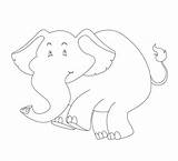 Elephant Mischievous sketch template