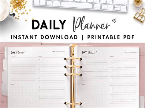 printable daily planner printable templates