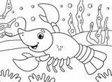 Coloring Crustacean Pages Lobster sketch template