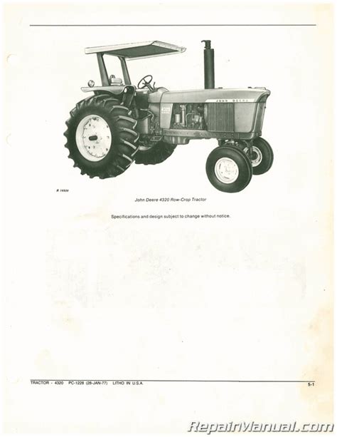 john deere  tractor parts manual