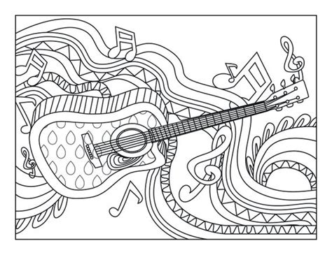 kid coloring pages guitars