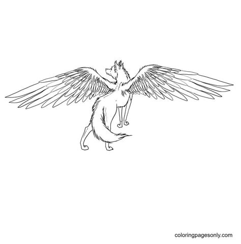 wolf  wings coloring pages coloring pages  kids  adults
