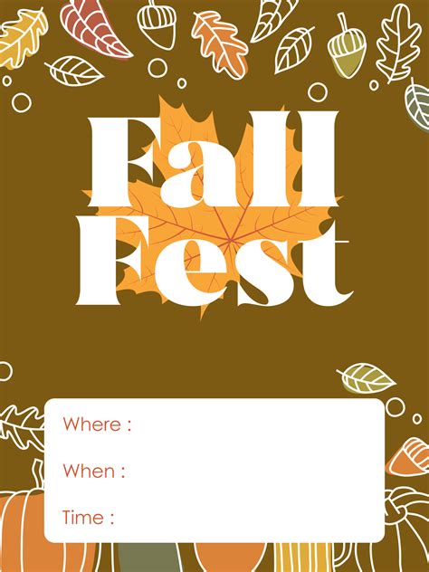 images   printable fall flyer templates fall festival