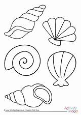 Colouring Shell Pages Sea Coloring Beach Summer Shells Seaside Kids Seashell Colour Drawing Mar Simple Easy Crafts Activityvillage Draw Fun sketch template