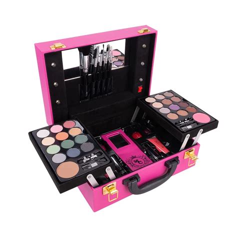pink fashion carrying professional   kit beauty cosmetics makeup set  light buy