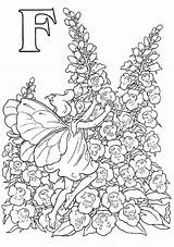 Elfjes Alfabet Coloring Pages Kids Flower Adult Fun Elven Printables Votes sketch template