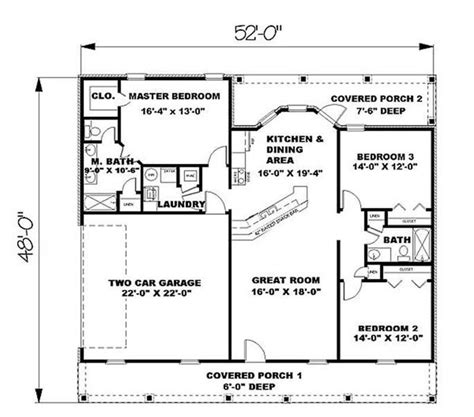country ranch floor plan  bedrms  baths  sq ft