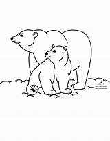 Bear Polar Coloring Clipart Baby Pages Color Bears Winter Printable Cute Print Kids Simple Drawing Clip Preschoolers Mom Cub Gif sketch template