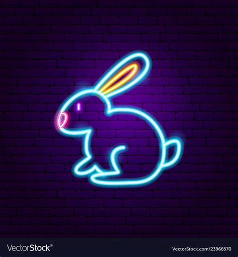 rabbit neon sign royalty free vector image vectorstock