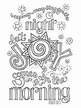 Coloring Morning Joy Comes Sheets Pages Bible Psalm Verse Sunshine Good 5x11 Sheet Colouring Kids Children Color Sizes Two Printable sketch template