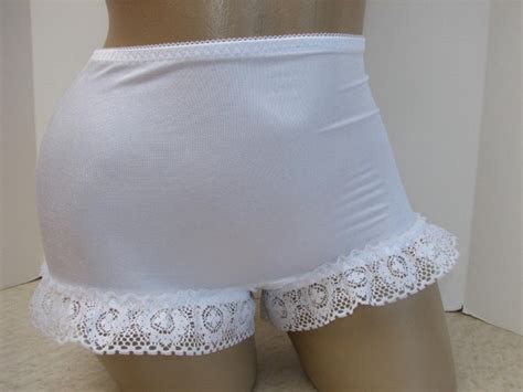 Sparkle White Open Bum With Lace Control Sissy Panties For
