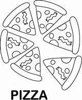Coloring Pizza Sheet Pages Kids Popular sketch template