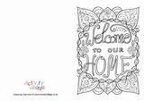 Colouring Welcome Card Pages Family Cards Village Activity Explore sketch template