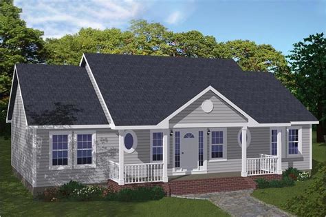 front elevation  ranch home theplancollection house plan   farmhousedecoratingid