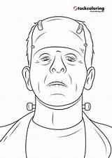 Frankenstein Coloring Pages Head Scary Kids sketch template