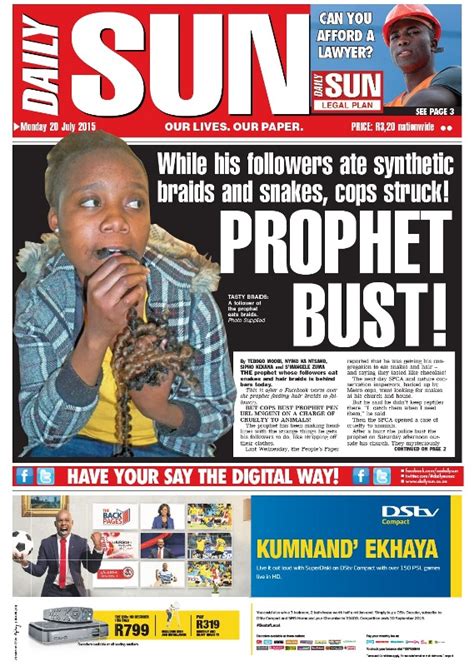 prophet bust daily sun news analysis politicsweb