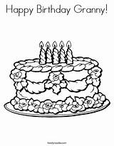 Coloring Birthday Happy Granny Cake Candles Add Print Favorites Login sketch template