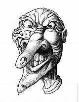 Grotesque Face Lizard Chin Deviantart Cartoons sketch template