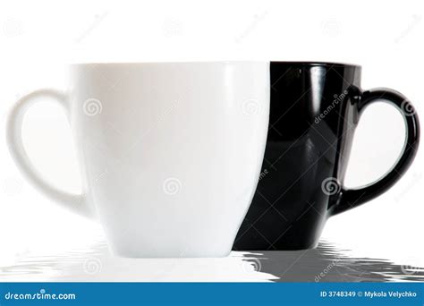 black  white cups royalty  stock images image