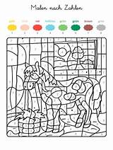 Zahlen Malen Pferd Ausmalbilder Stall Pferde Malvorlage Coloriage Caballo Magique Vorlage Ausmalbild Cheval Motiv Bauernhof Descubre Rechnen Ganze Kostenlosen Kindergarten sketch template