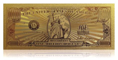 original  liberty  gold plated  million dollar banknote american art classics