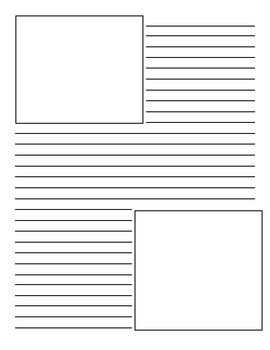 lined writing paper template   picture boxes  michelle