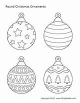 Christmas Printable Ornament Tree Ornaments Coloring Template Pages Printables Color Decorations Paper Uploaded User sketch template