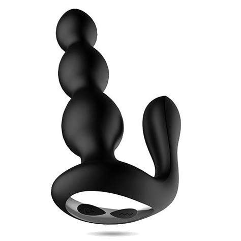 Bliss Rechargeable Tail Spin Beaded Anal Vibe Black Sex Toys
