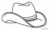 Hat Cowboy Coloring Colouring Clipart Pages Cowgirl Drawing Cowboys Hats Boot Boots Western Cap Sketch Police Texas Print Printable Color sketch template