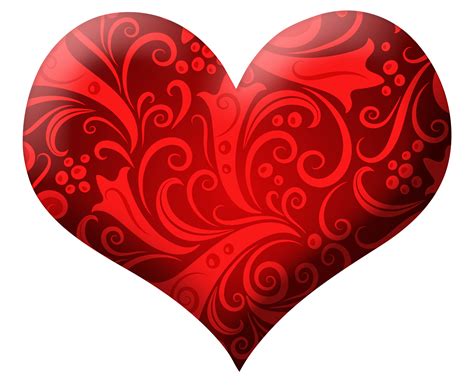 Red Heart With Ornaments Png Clipart Picture Free Clip Art Heart