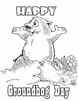 Groundhog Coloring Pages Printable Ground Hog Happy Print Colouring Color Clipart Kids Activities Getcolorings Animal Pdf Rocks Getdrawings Drawing Library sketch template
