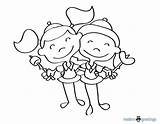 Coloring Pages Girl Brownies Scout Scouts Brownie sketch template