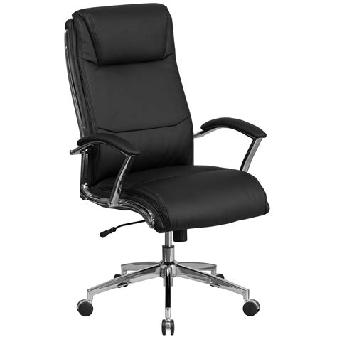 furniture executive high  black leather adjustable swivel office chair  chrome