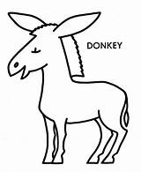 Donkey Coloring Outline Pages Animals Farm Printable Preschool Animal Color Tail Kids Outlines Drawing Colouring Donkeys Print Sheet Clipart Printables sketch template