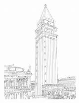 Coloring Pages Italy Venice Issuu Architecture sketch template