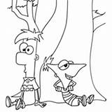 Phineas Ferb Descansando Rede Colorir Descanso sketch template
