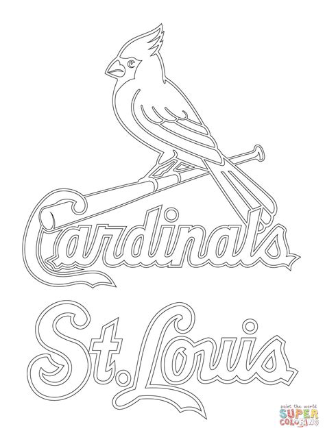 st louis cardinals logo coloring page  printable coloring pages