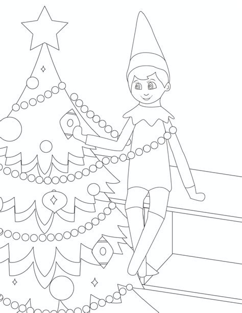 elf   shelf coloring pages snowflake