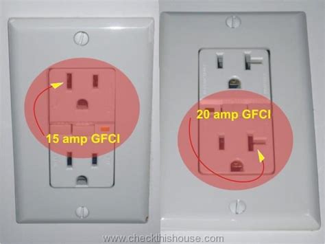 amps  amps gfci outlet   amps rated breaker