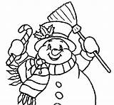 Scarf Snowman Coloring Colorear Coloringcrew Christmas sketch template