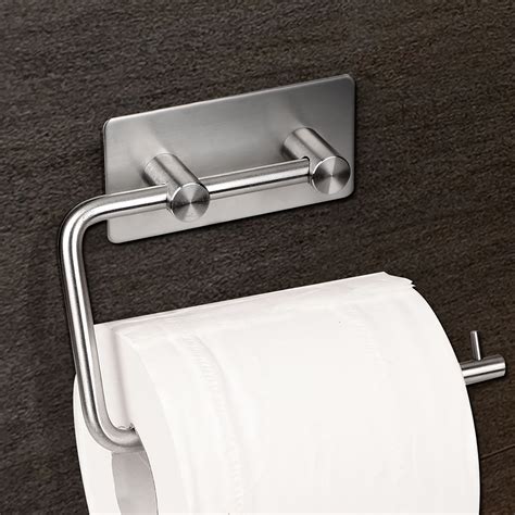 stainless steel  adhesive toilet roll paper holder tissue holder rust proof brushed